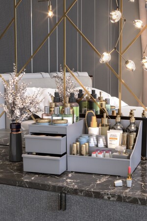 منظمة مكياج ومستحضرات التجميل متعددة الأغراض مع رسومات رمدية - Pufwin Home