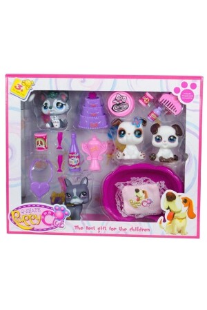 Puppy Club Petshop Cheerful Minis 17-teiliges Spielzeugset mit 4 Figuren Cheerful Happy Minis Family mtminis03 - MuditaToys