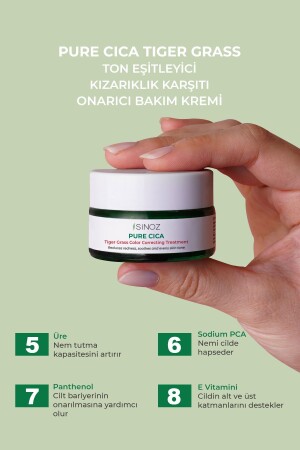 Pure Cica Tiger Grass Ton Eşitleyici Yoğun Onarıcı Yatıştırıcı Kızarıklık Karşıtı Yüz Kremi 15 ml - 7