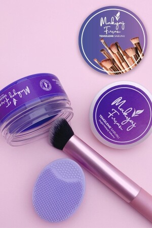 Pure Clean Make-up-Pinsel und Schwamm, Reinigungsseife und Silikonmatte, natürlicher Make-up-Pinselentferner, natürlicher Reiniger für Make-up-Geräte - 7