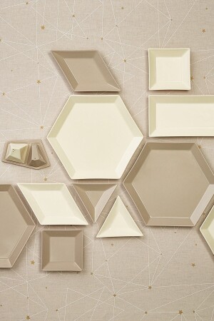 Puzzle 28 Parça 6 Kişilik Kare Porselen Kahvaltı-servis Takımı Kare 153.03.07.9459 - Karaca