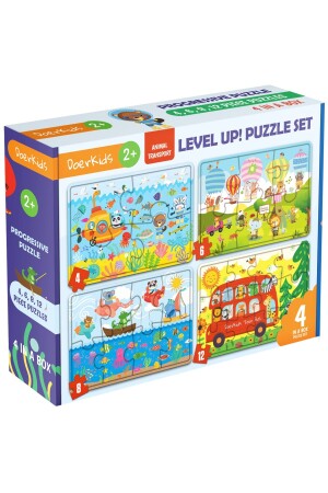 Puzzle mit abgestuften Fahrzeugen, 30 Teile, 4 Puzzles in 1 18 Monaten - 1