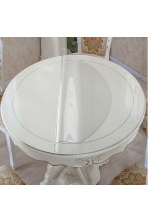 ملابس طاولة من PVC الشفافة من MNZ 1. 7 مم 110 سم قطر 58 - Nurteks