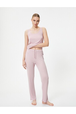 Pyjamahose mit geradem Bein, Strukturierter Taillenbund aus Modalmischung - Koton