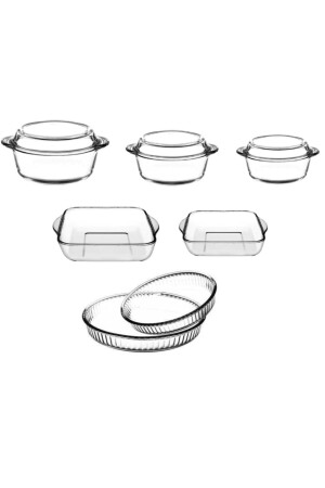 Pyrex-Glas-Set 7-teilig. Pyrex Topf-Backblech-Set pbset3 - 1