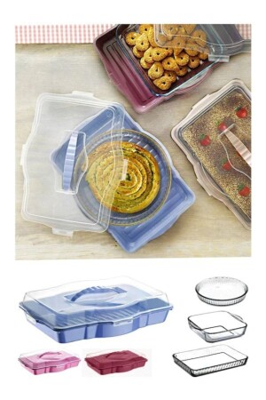 Pyrex-Transportbehälter, quadratisch, rund, rechteckig, 3-in-1-CNS-Pyrex-Transport - 1