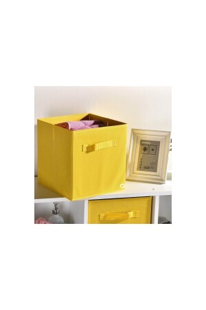 Q1 Große Mehrzweck-Schrank-Organizer-Box, dekorative Aufbewahrungsbox, Regal-Organizer, Gelb, 190 - 5