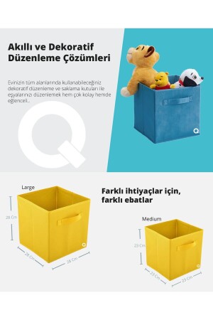 Q1 Große Mehrzweck-Schrank-Organizer-Box, dekorative Aufbewahrungsbox, Regal-Organizer, Gelb, 190 - 7