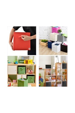 Q1 Große Mehrzweck-Schrank-Organizer-Box, dekorative Aufbewahrungsbox, Regal-Organizer, Grau 186 - 3