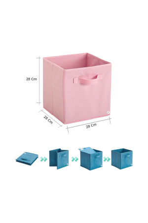 Q1 Große Mehrzweck-Schrank-Organizer-Box, dekorative Aufbewahrungsbox, Regal-Organizer, Rosa, 183 - 3