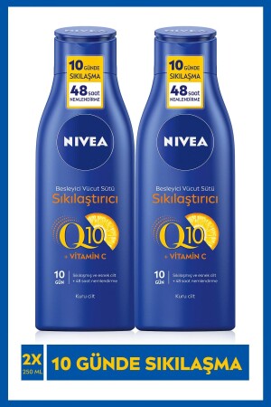 Q10 Sıkılaştırıcı Vücut Sütü 250 ml X2adet-48 Saat Nemlendirme-10 Günde Sıkılaş-kuru Ciltler Için - 1