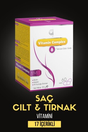 Ql Hair Vitamin Complex 60 Tablet Biotin Keratin Selenyum Çinko Folik Asit Saç Dökülmesi Vitamini - 2