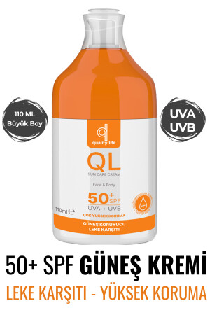 Ql Yüz Güneş Kremi 50 Spf Faktör Leke Karşıtı 110 ml Su Bazlı Kuru - Yağlı - Karma Ciltler Için - 2