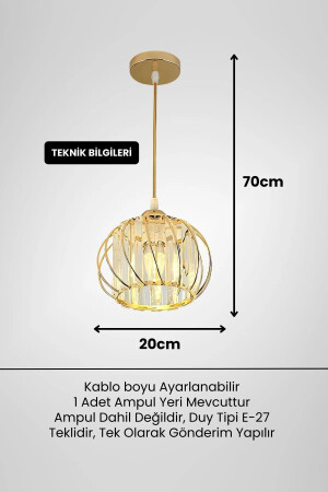 Quadral Model Gold Renk Kaplama Kristal Taşlı Metal Gövde Yeni Nesil Modern Tavan Sarkıt Avize ultraegg-1 - 2