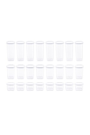 Quadratische Frischhaltedosen mit Folienbeschriftung, 24er-Set, 8 x (0,55 Liter, 1,2 Liter, 1,75 Liter), Weiß BNM24LU - 7