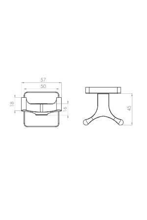 Quadratischer Doppel-Bademantel-Aufhänger TYC00470759663 - 4