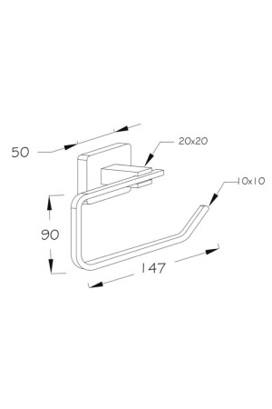 Quadratischer, mattschwarzer Doppel-Kleiderbügel + deckelloser Papierhalter + runder Handtuchhalter, Badezimmer-Set PRA-7026238-6078 - 8