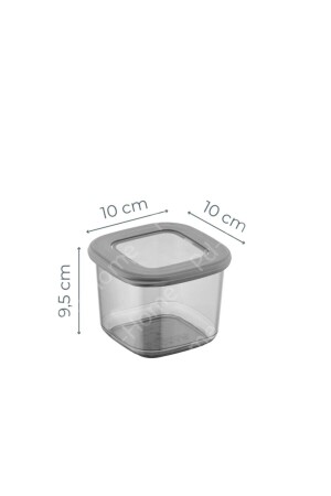 Quadratischer Vorratsbehälter für Lebensmittel mit Löffel und weißem Siebdrucketikett, 12er-Set, kleine Größe 0,55 Liter, BNM12LI - 9