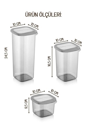 Quadratischer Vorratsbehälter für Lebensmittel mit weißem Siebdrucketikett, 12er-Set, 4 x (0,55 Liter, 1,2 Liter, 1,75 Liter) BNM12LI - 9