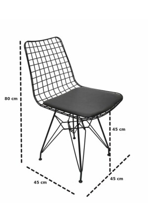 Quadratisches Tischset mit Drahtstühlen 70 x 70 Kiefer - 6