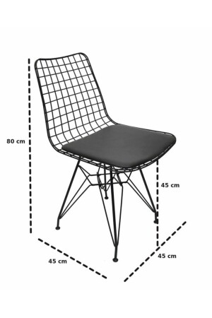 Quadratisches Tischset mit schwarzen Drahtstühlen 70 x 70 - 5