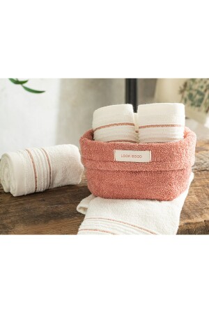 Quadro Baumwollhandtuch 4er-Set Dusty Rose-ecru 10037408 - 2