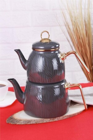 Qualita Hüma Serisi Emaye Çaydanlık Takımı-gri Xap-011533-6 - ACAR