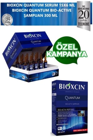 Quantum Serum 15x6 ml + Quantum Bio Activ Shampoo 300 ml für trockenes bis normales Haar - 2