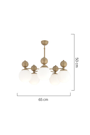 Quarz-Kronleuchter, 5-teilig, antikweiß, Glas, modern, für Flur, Schlafzimmer, Wohnzimmer, 3947-05-FR - 6