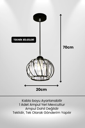 Quattro Model Siyah Renk Kaplama Metal Kristal Taşlı Salon Oturma Odası Tavan Sarkıt Avize - 3