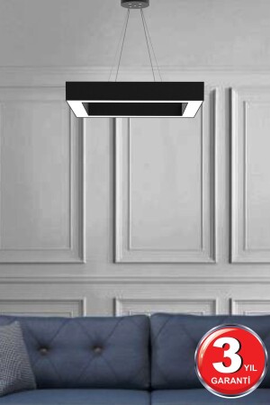 Quattro ( Siyah Kasa, Beyaz Işık ) Ledli Modern Led Avize, Salon, Mutfak, Oturma Yatak Odası, Sarkıt Quattro-S65 - 1