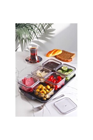 Queen's Kitchen Luxus-Frühstücksset mit 6 Fächern und Tablett 77777771785321 - 2