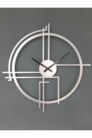 Querencia Metall Silber / Silber Wanduhr 1,5 mm Dicke 60x60 cm querencia60 - Gowpenart