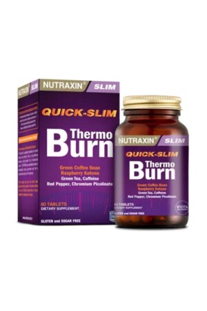 Quick Slim Thermo Burn 60 Tabletten – Chrom, grüner Tee, grüner Kaffee, roter Pfeffer, Himbeere 8680512625643 - 2