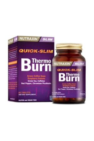 Quick Slim Thermo Burn 60 Tabletten – Chrom, grüner Tee, grüner Kaffee, roter Pfeffer, Himbeere 8680512625643 - 1