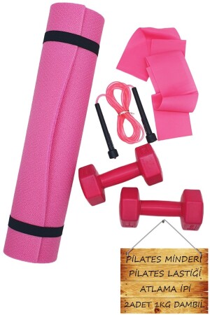 R6MM Pilates Matte Widerstand Gummi Springseil 2 Stück 1 kg Hantel Set - 1