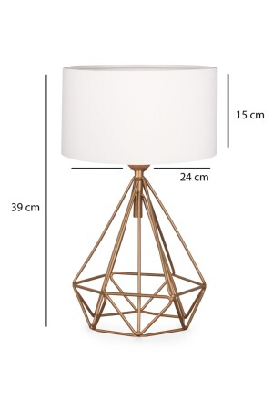 Ra-Lampenschirm mit Metallgehäuse im Antik-Look / Kopfteil aus cremefarbenem Stoff Ayd-2507 - 4