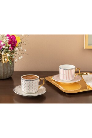 Rabecca Porzellan-Set mit 2 Kaffeetassen 90 ml rosa 10033966 - 1