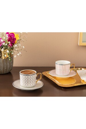 Rabecca Porzellan-Set mit 2 Kaffeetassen 90 ml rosa 10033966 - 3