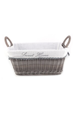 Raddan Sweet Home Dikdörtgen Hasır Ekmek Sepeti Meyvelik Havluluk Büyük Boy Sepet - Vadi