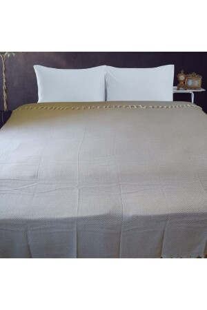 Raduga Baumwolle gemustert Beige Bett- und Sofabezug Doppel-Piqué 200 x 230 cm PİKE-2 - 1