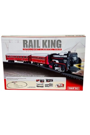 Rail King Batteriebetriebenes Spielzeug-Klassiker-Zugset mit Schienen und Waggons, 12-teilig, DJBT0268 - 2