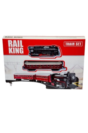 Rail King Batteriebetriebenes Spielzeug-Klassiker-Zugset mit Schienen und Waggons, 12-teilig, DJBT0268 - 1