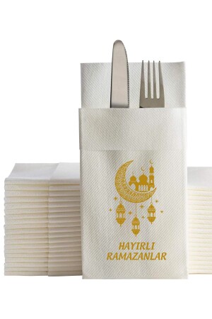 Ramadan bedruckte Taschen-Präsentationsservietten, 48 x 48 cm, 50 Stück - 1