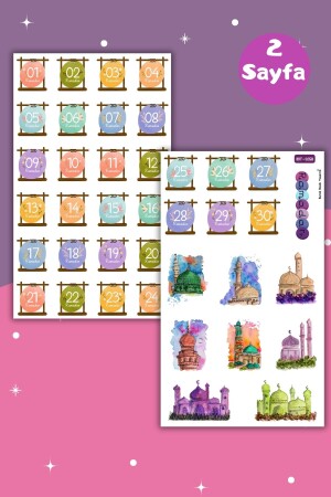 Ramadan Day Count und Moschee-Themen-Islamisches Sticker-Set – Planer – Bullet Journal – Aufkleber – #S058 - 2