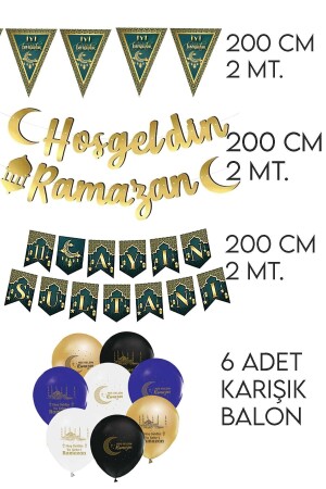 Ramadan-Dekoration, 4er-Set, Willkommens-Ramadan-Schriftzug, religiöser islamischer Ramadan-Banner, Raum-Veranstaltungsort, Iftar-Ballon-Ornament - 8