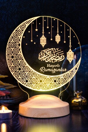 Ramadan-Geschenk Kandilli – Happy Ramadan, Halbmond- und Öllampe, LED-Lampe – Ramadan-LED-Licht - 1