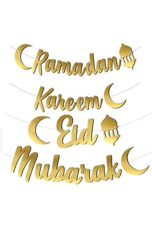 Ramadan Kareem Eid Mubarak geschriebene Kalligraphie goldfarbenes Ramadan-Papier-Hängeornament - 2