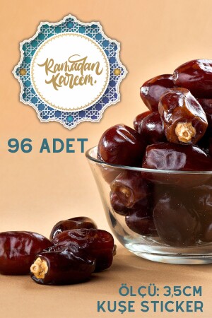 Ramadan Kareem Yazılı Ramazan Temalı 96 Adet 3-5cm Yapışkanlı Etiket - 5