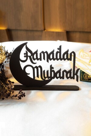 Ramadan Mubarak Metall-Desktop-Dekor – religiöse Gemälde – Schwarz – Wamh107 - 4